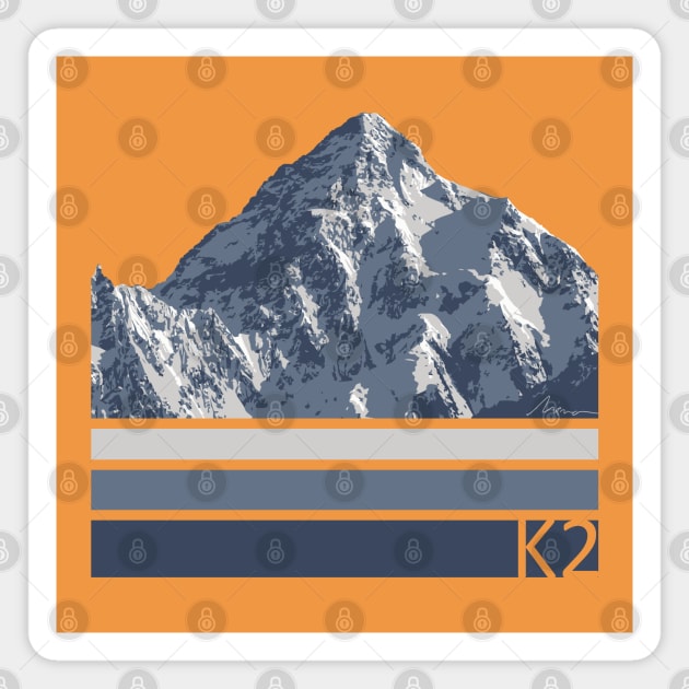 K2 Mountain Illustration Magnet by High Altitude